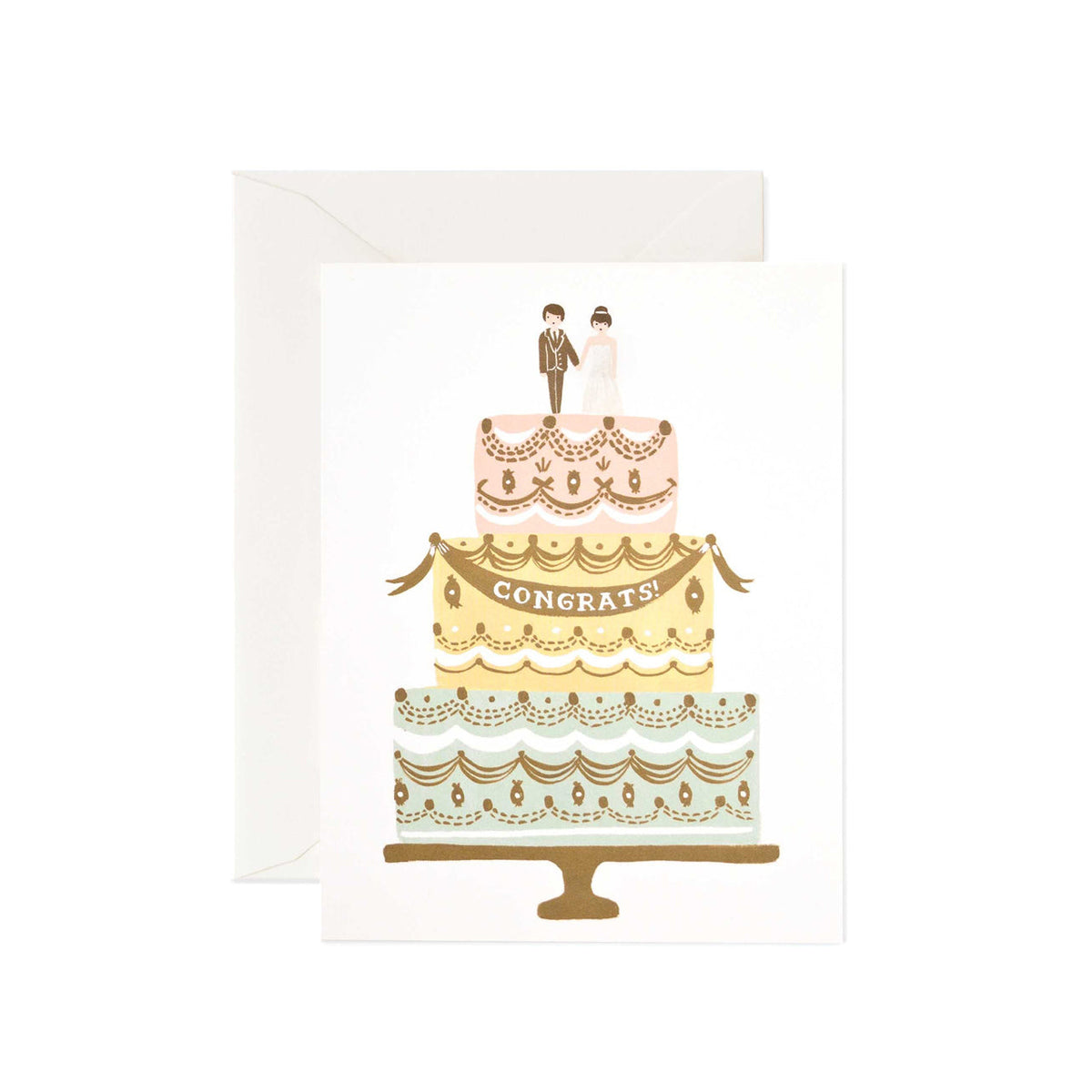 Rifle Paper CO 10.7x14cm Blank Single Card w/ Envelope Congrats Wedding Cake