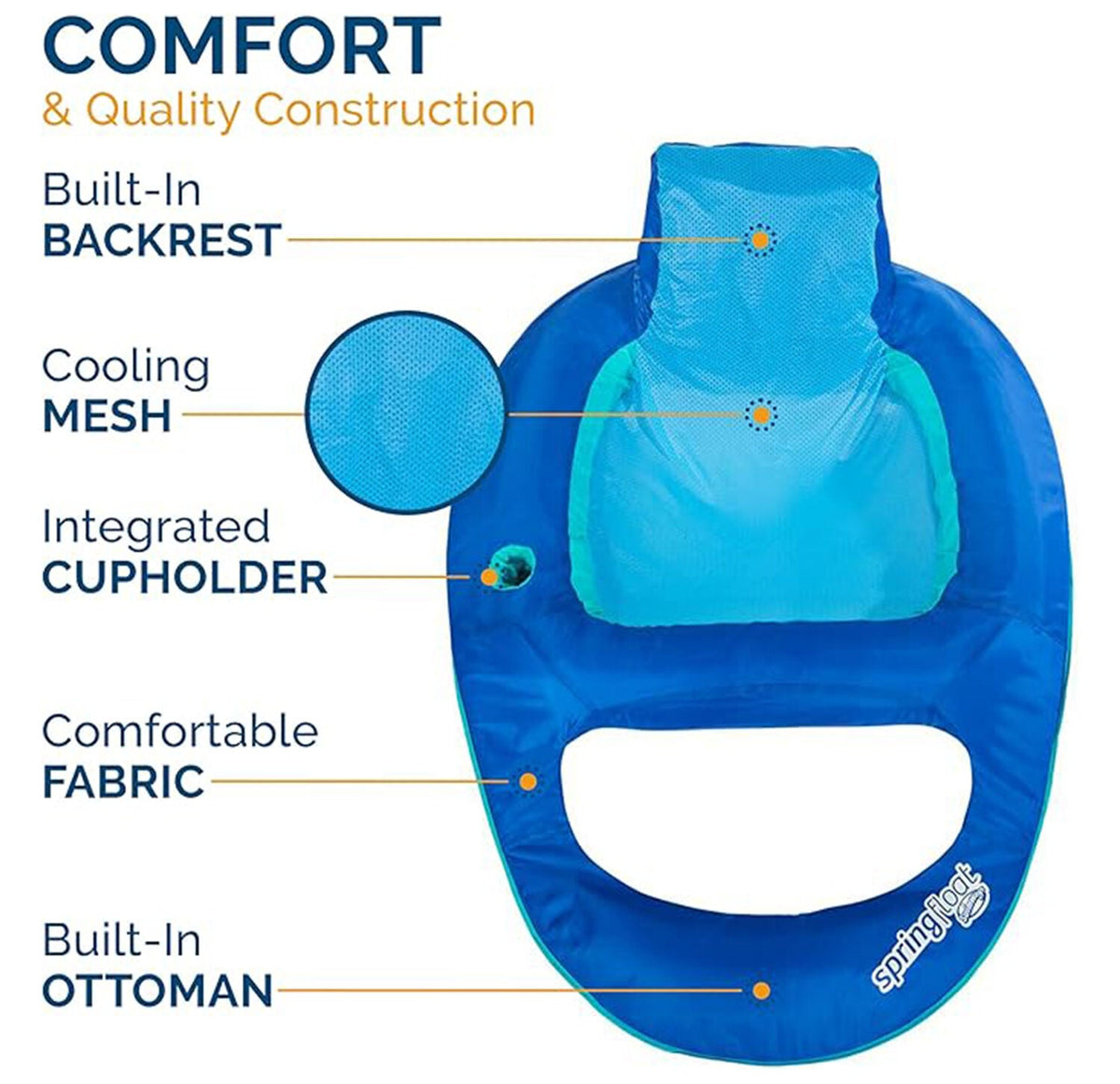 Swimways Spring Float Recliner Inflatable Swimming Pool Lounger Assorted — image 4