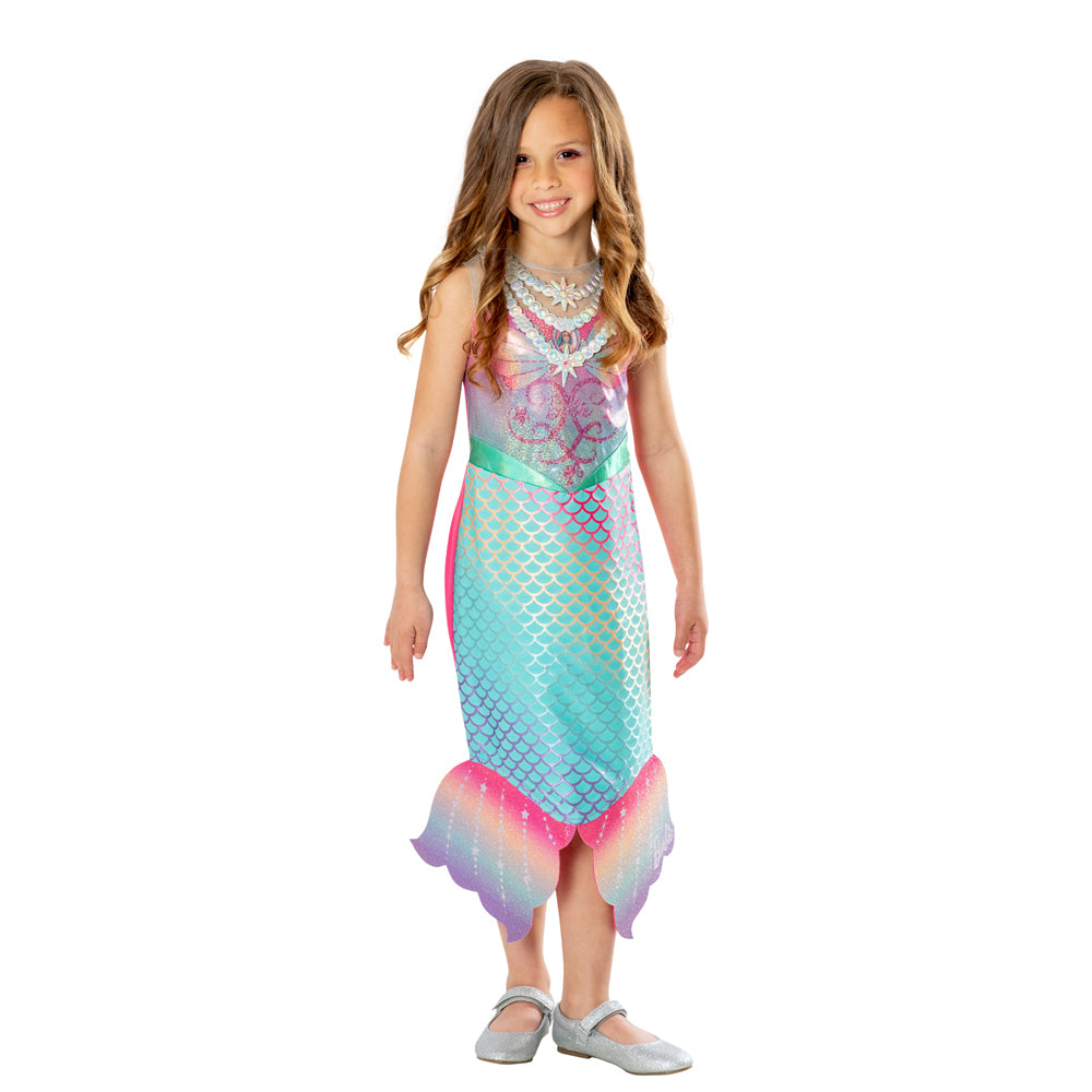 Mattel Barbie Colour Change Mermaid Costume Dress Party Cosplay Outfit Size 3-5y