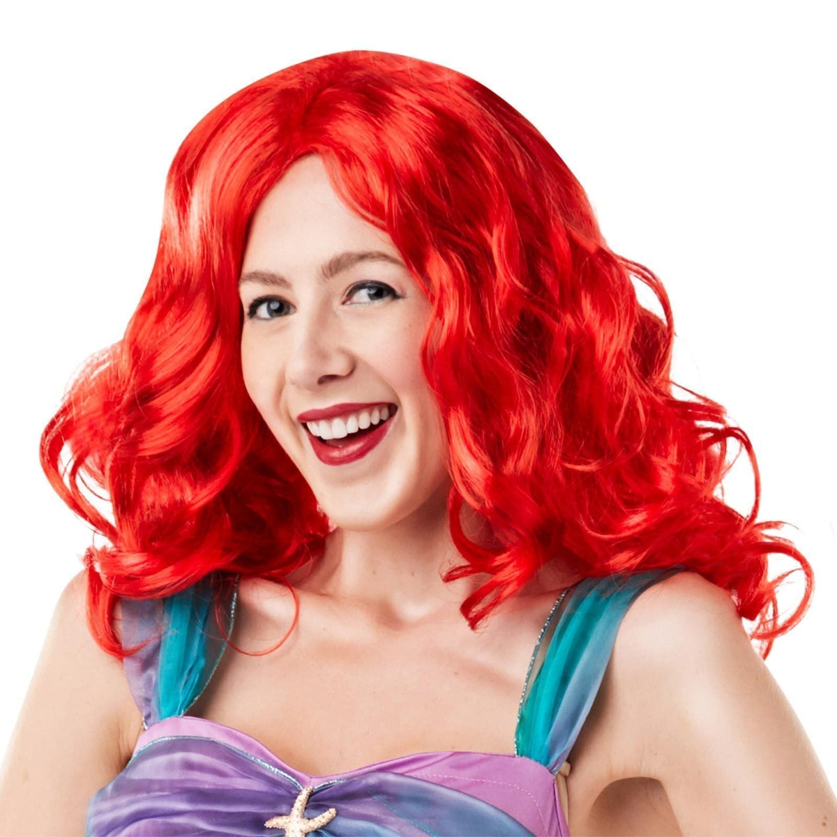 Disney Princess Little Mermaid Ariel Wig Adult Dress Up Hair Party Accessory Red