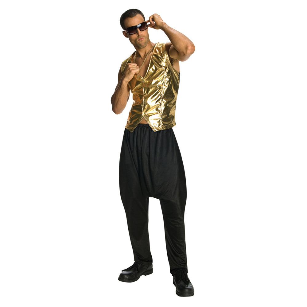 Rubies Size Standard Rapper Gold Vest Adult Costume Dress-up Cosplay Party Suit