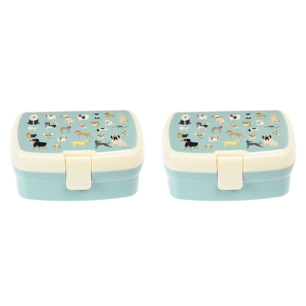 Rex London Kids/Children Plastic Lunch Box Rectangle 17x13cm Best In Show (2 Pack)