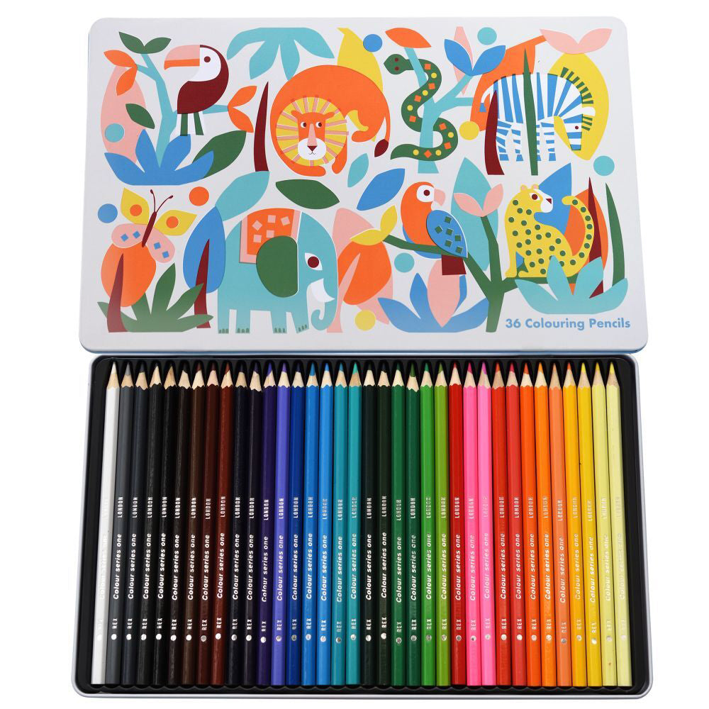 Rex London Colouring Pencils School Drawing Stationery 3y+ Wild Wonders (36 Pieces)