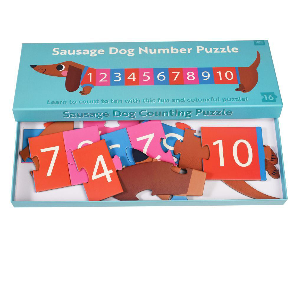 Rex London 95x25cm Sausage Dog Number Jigsaw Floor Puzzle Kids Game 3y+ (16 Pieces) — image 2