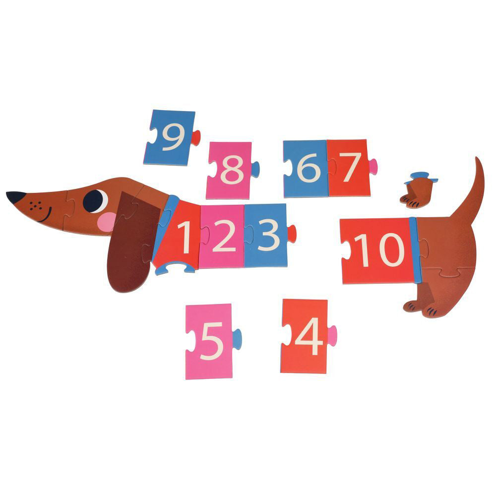 Rex London 16pc Rex London 95x25cm Sausage Dog Number Jigsaw Floor Puzzle Kids Game 3y+ (2 Pack) — image 2