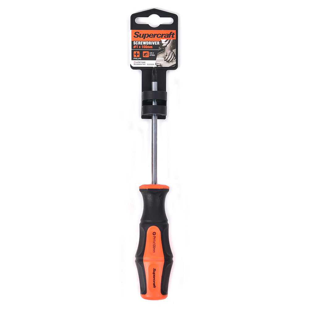 Supercraft CR-V Steel Precision Screwdriver Phillips Head #1 5x100mm Home DIY