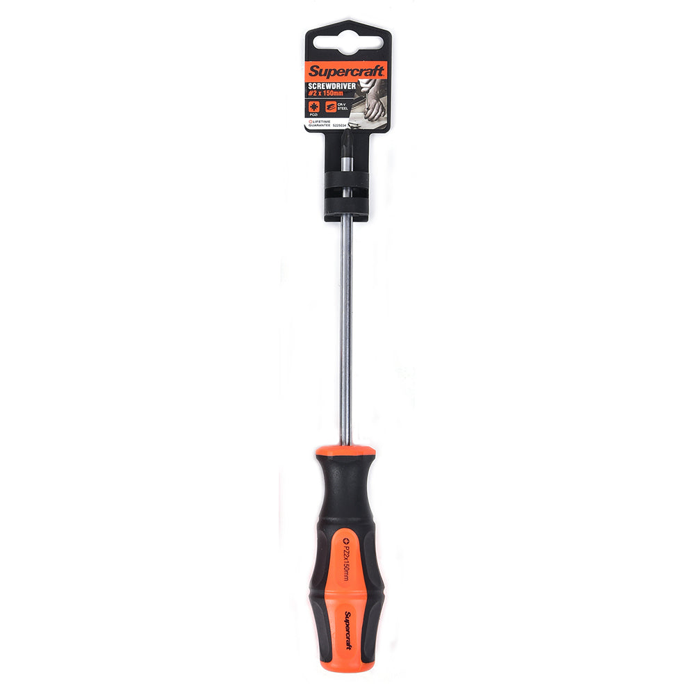 Supercraft CR-V Steel Precision Screwdriver Pozi Head #2 6x150mm Home DIY