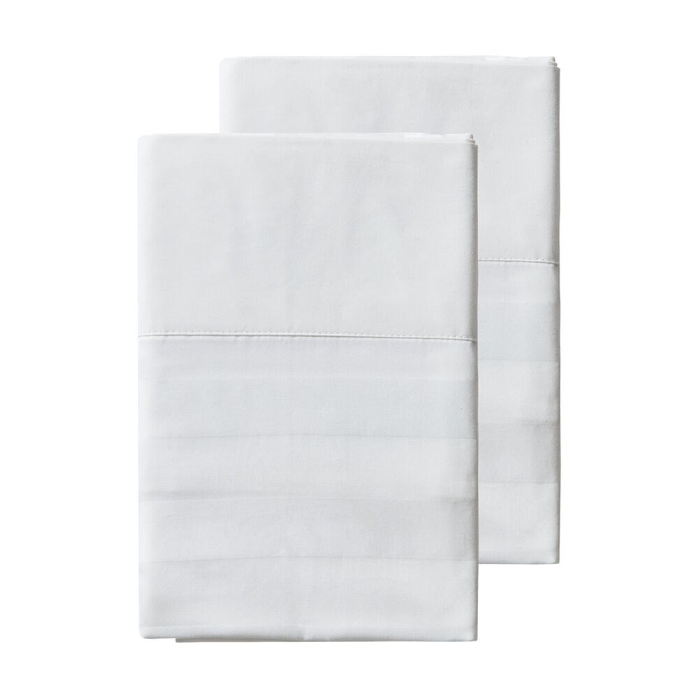 Grosvenor House 500TC Cotton Hotel Stripe Standard Pillowcases White (2 Pieces)