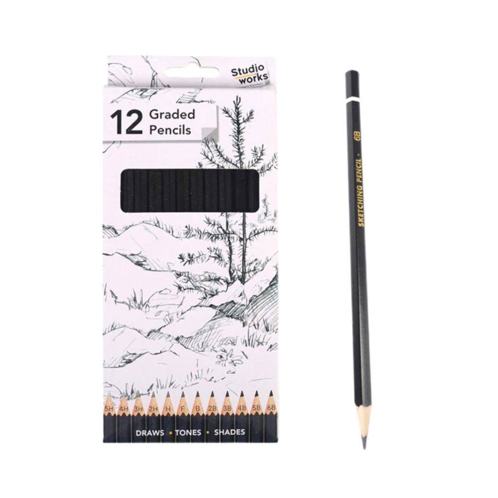 Studio Works Premium Quality Graded Lead Pencils Assorted Grades (12 Pieces) — image 2