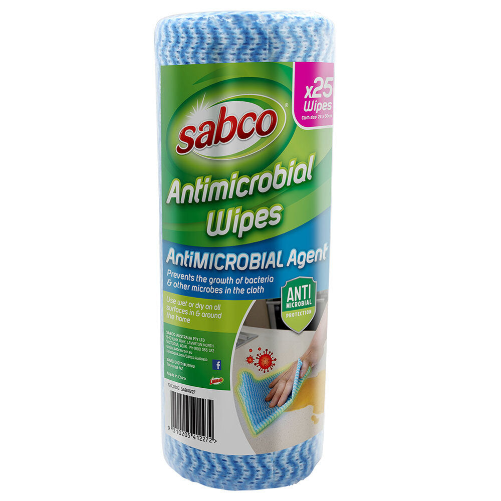 Sabco Antimicrobial Wipes Roll 22 x 50cm (25 Pieces)