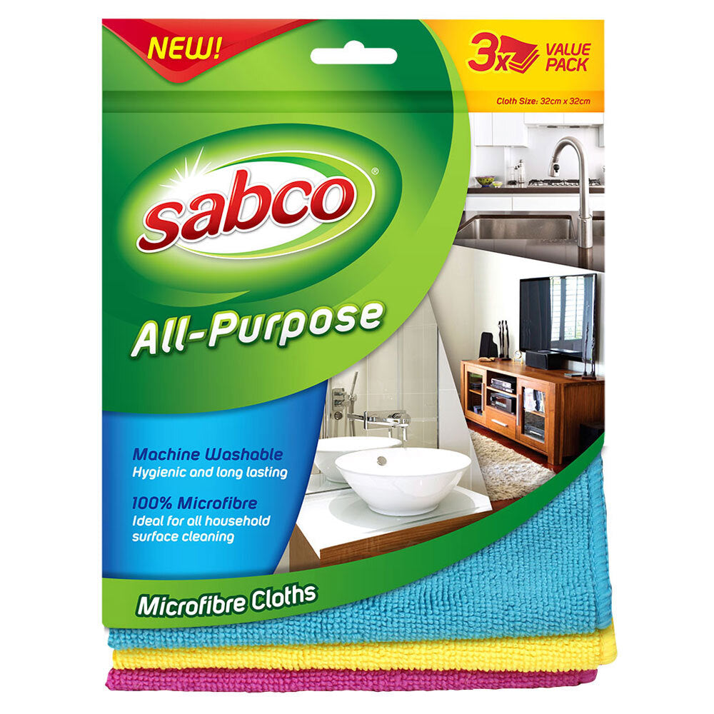 Sabco 3pc Sabco 32cm All Purpose Machine Washable Microfibre Kitchen/Bathroom Cloth (2 Pack) — image 3