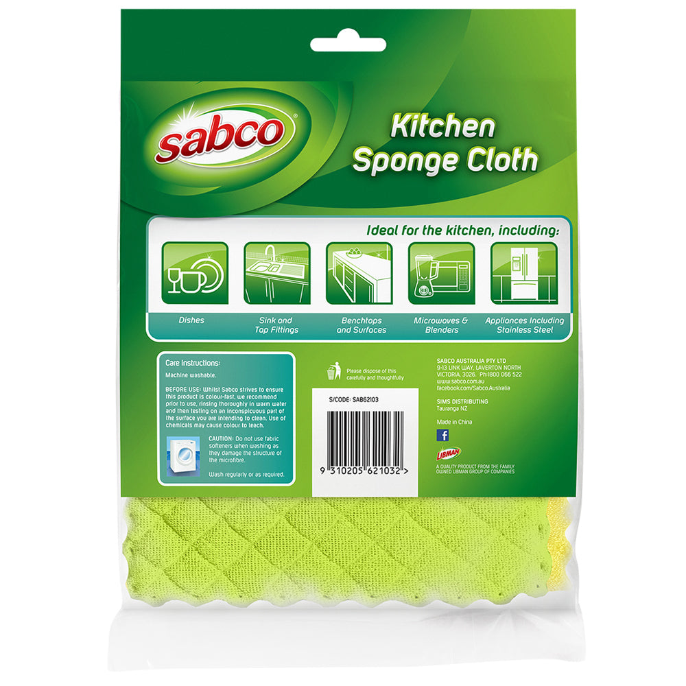 Sabco Kitchen/Bathroom Sink Dish Table Sponge Appliance Cleaning Wipe Cloth (2 Pieces) — image 2