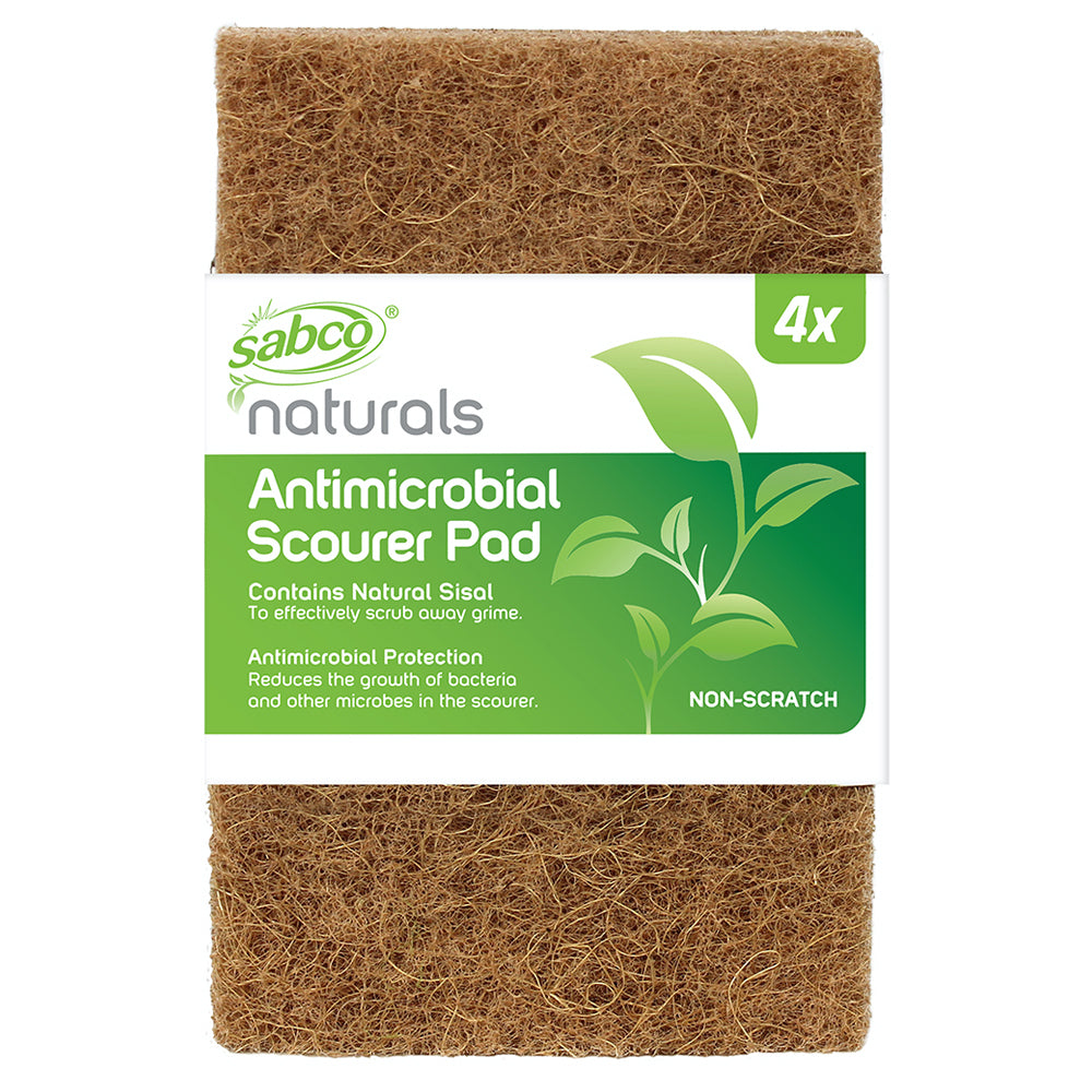 Sabco Naturals Antimicrobial Scourer Non Scratch Grime Scrubber/Cleaner (4 Pieces)