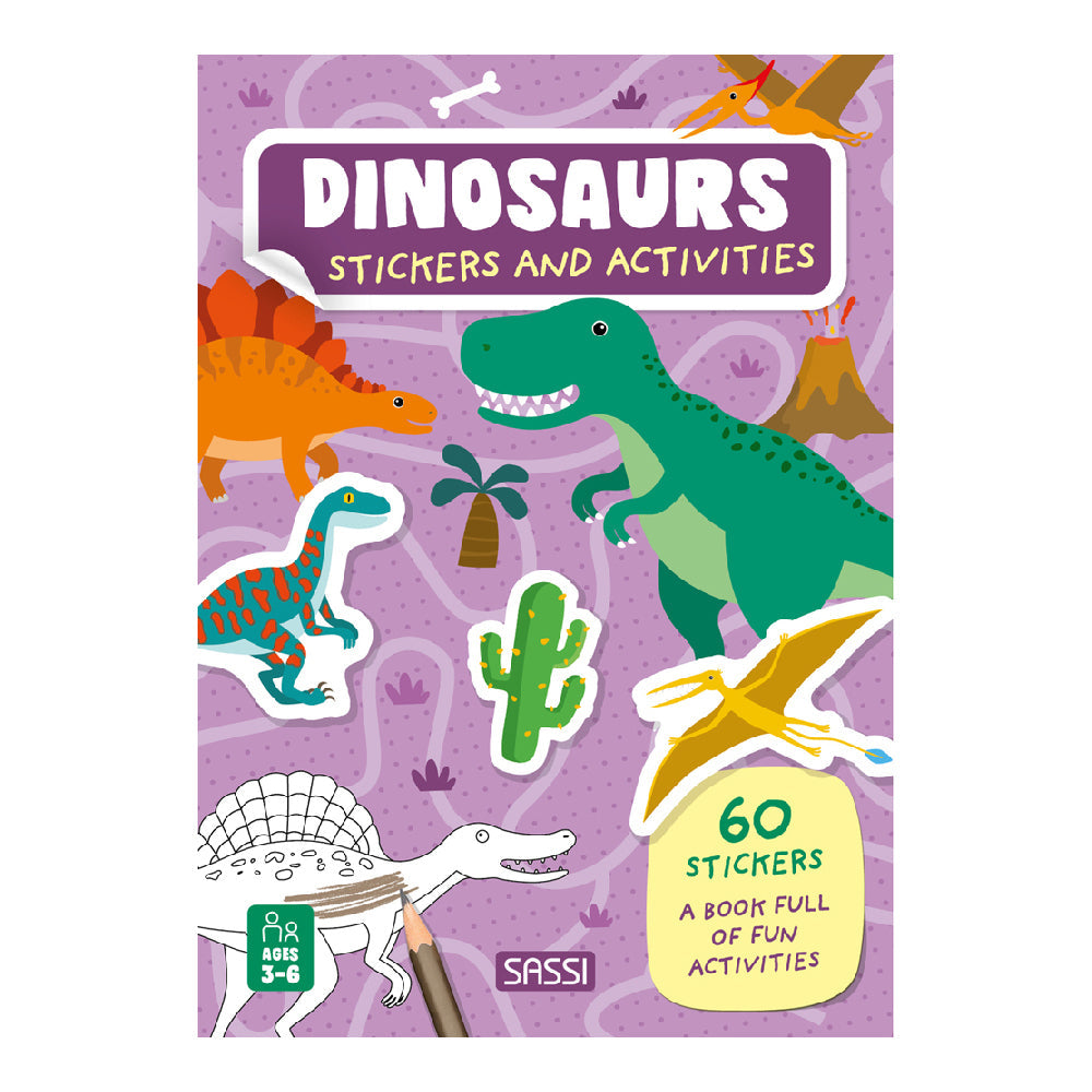 Sassi Stickers & Activities Book Kids/Children Learn Play Reading Dinosaurs 3y+