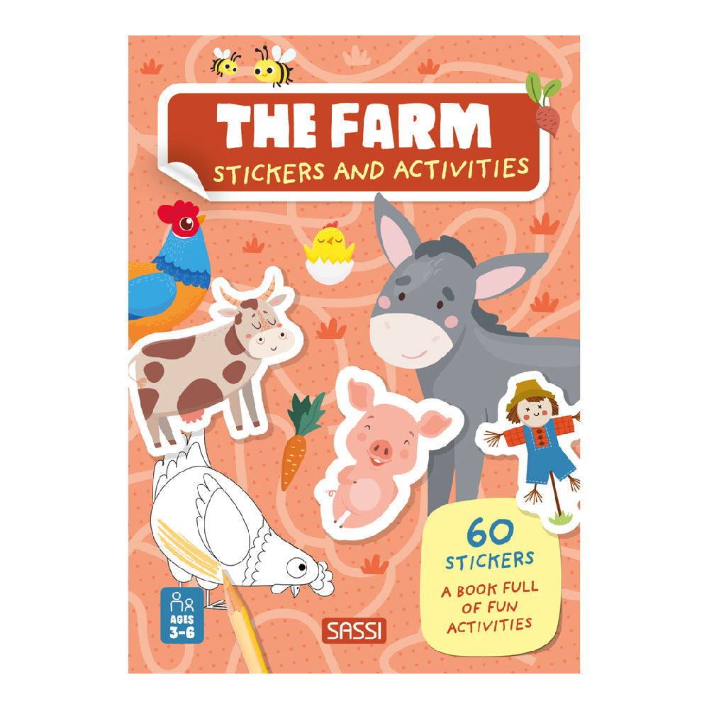 Sassi Stickers & Activities Book Kids/Children Learn Play Reading The Farm 3y+