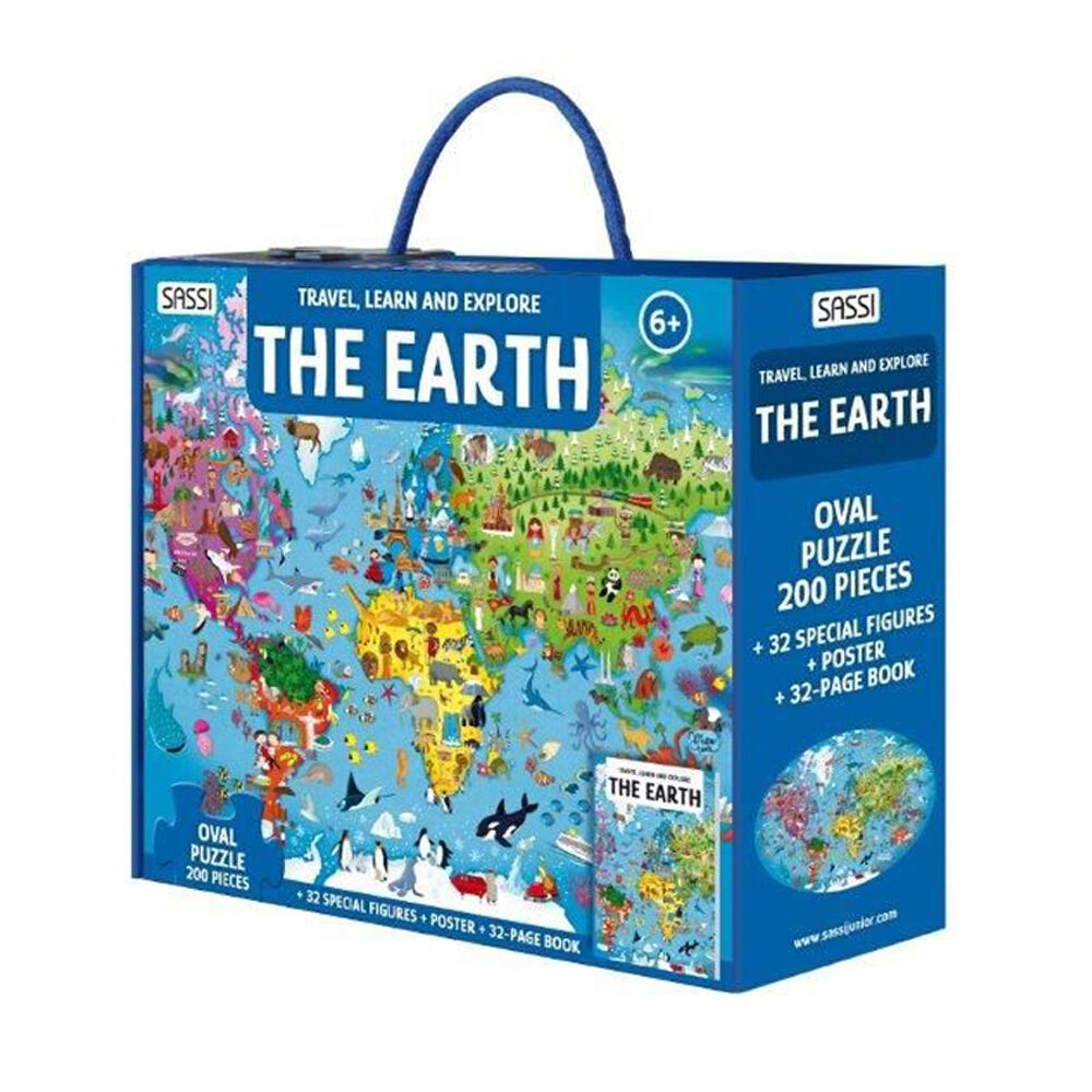 Sassi Travel Learn Explore The Earth Kids Educational Puzzle Book 2024 6y+ (200 Pieces)
