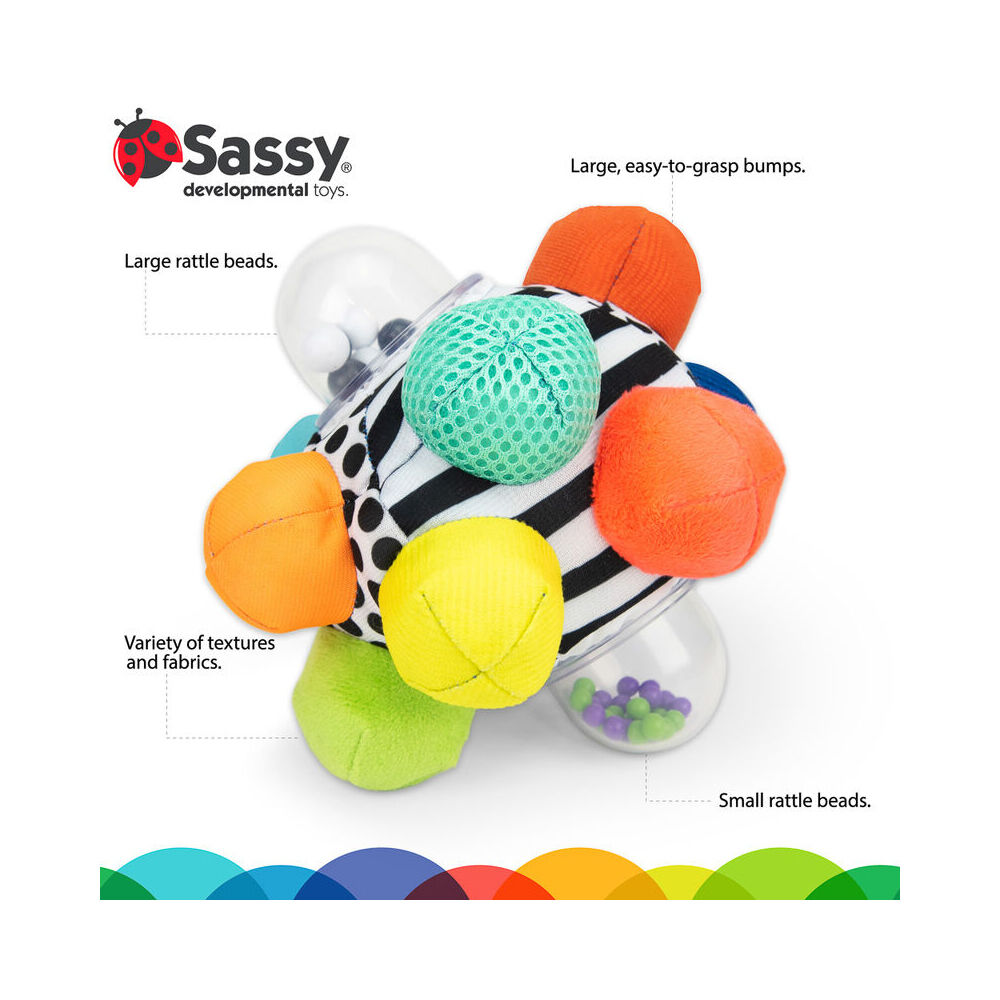 Sassy Baby Bumpy Ball Rattle Sensory Tactile Interactive Fun Play Toy 6m+ — image 2