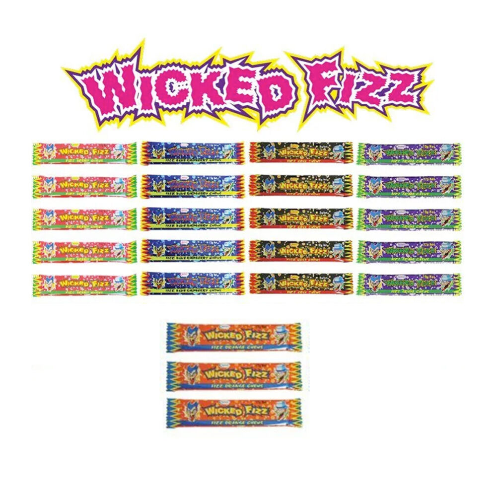 Wicked Fizz Chewy Sour Flavoured Candy Kids/Children Party Favour Showbag (23 Pieces)