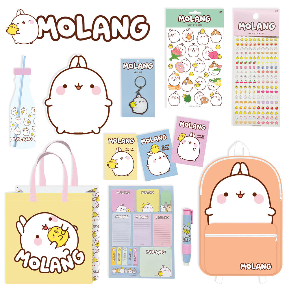 Molang Showbag S5 w/ Backpack/Drink Bottle/Eraser/Mouse Pad/Key Ring/Stickers — image 2