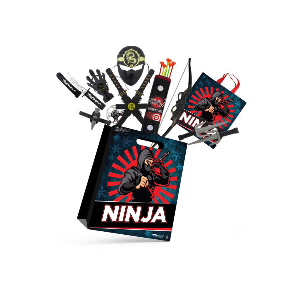 Ninja Showbag w/ Ninja Mask/Gloves/Daggers/Star/Swords/Archery w/ Arrows Set