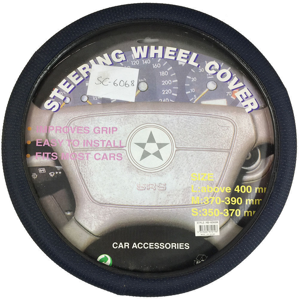 Generic Universal Car Steering Wheel Cover Pimple Grip 370-390mm Medium Dark Blue — image 2