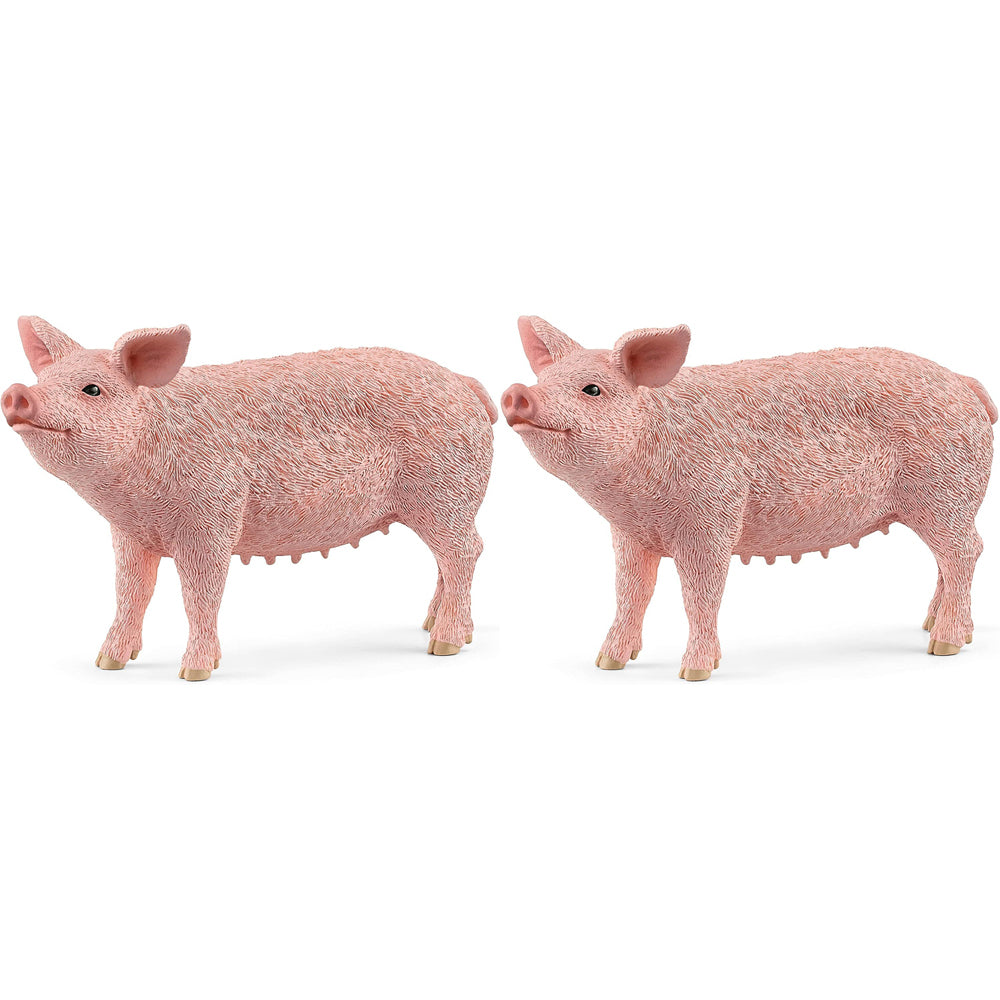 Schleich 3.8'' Pig Farm Animal Action Figure Kids/Children Fun Play Toy 3-8y (2 Pack)