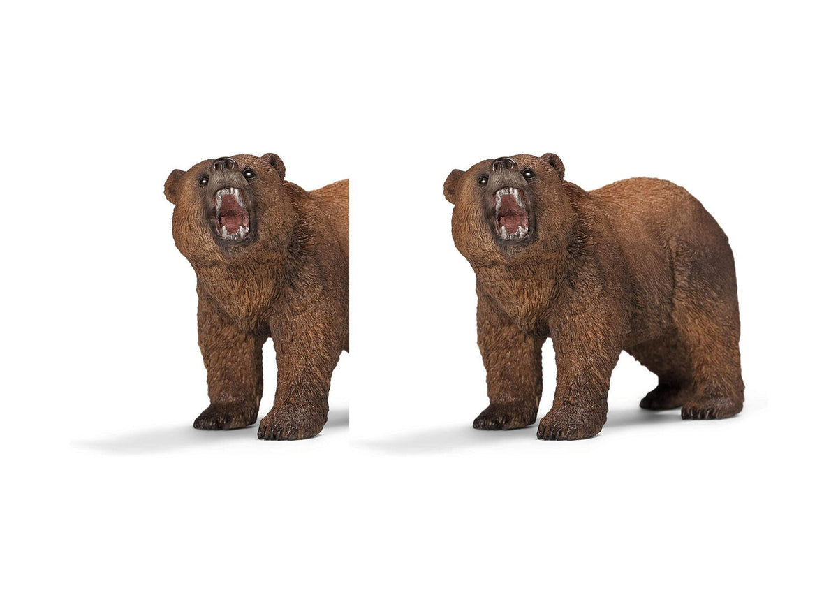 Schleich Kids/Childrens Toy Play Figurine Grizzly Bear Pretend Animal 3y+ (2 Pack)