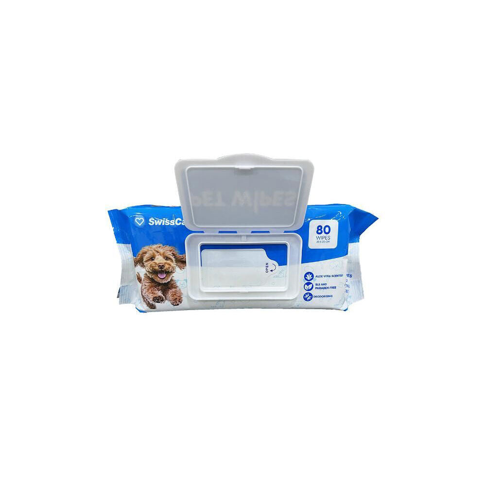 Swisscare Disposable Pet Cleaning Wipes 20x20cm Aloe Vera Scented (80 Pieces) — image 2