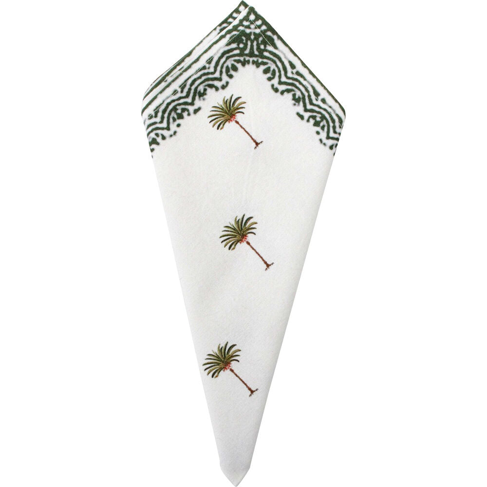 LVD 45x45cm Palm Green/White 100% Soft Cotton Reusable Table Napkin