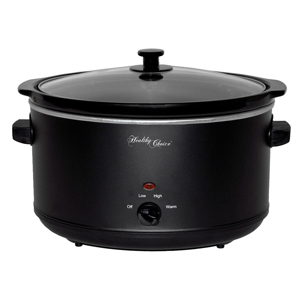 Healthy Choice Large 300W 8L Non Stick Slow Cooker w/Ceramic Bowl/Pot/Glass Lid