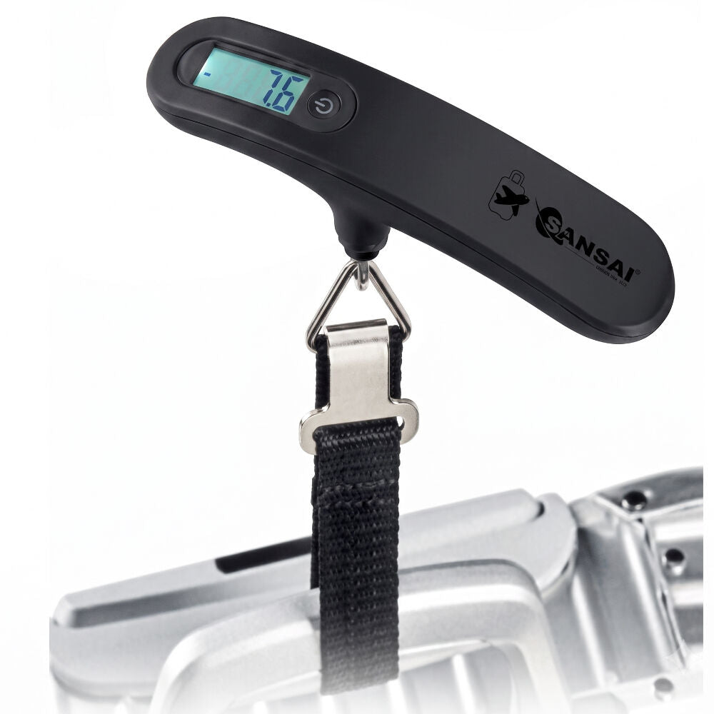 Sansai Electronic Digital Portable Luggage Scale 50KG Travel Hanging Weight BLK