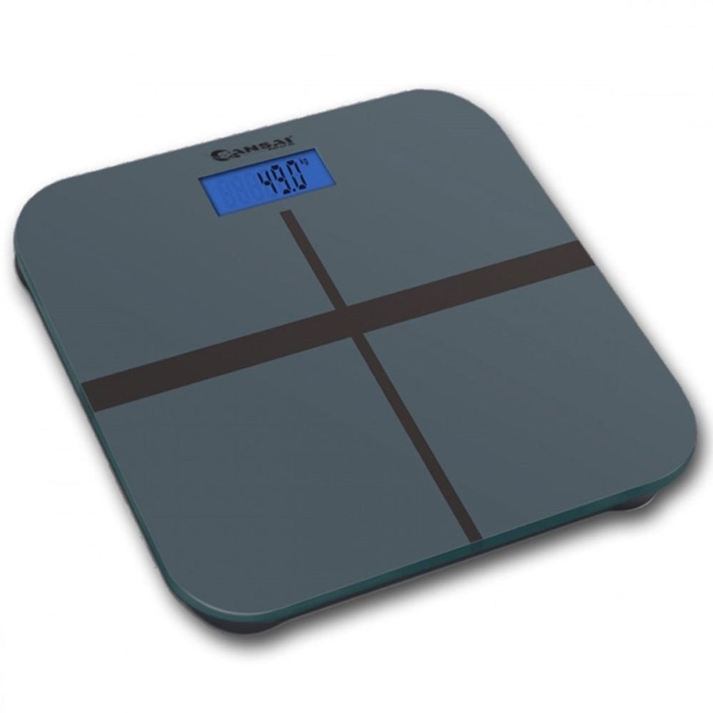 Sansai Digital Personal Bathroom Scale Precision Glass Body Weight Measure — Grey