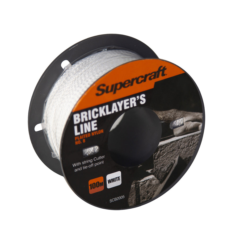 Supercraft Brickline String Line No.8 100m White High Visibility DIY Tool (2 Pack) — image 2