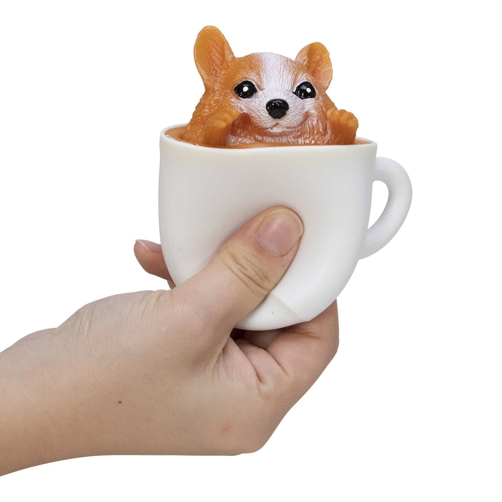 Schylling Pup In a Cup Kids Squeeze Sensory Squish Play Toy 6cm Assorted 3y+