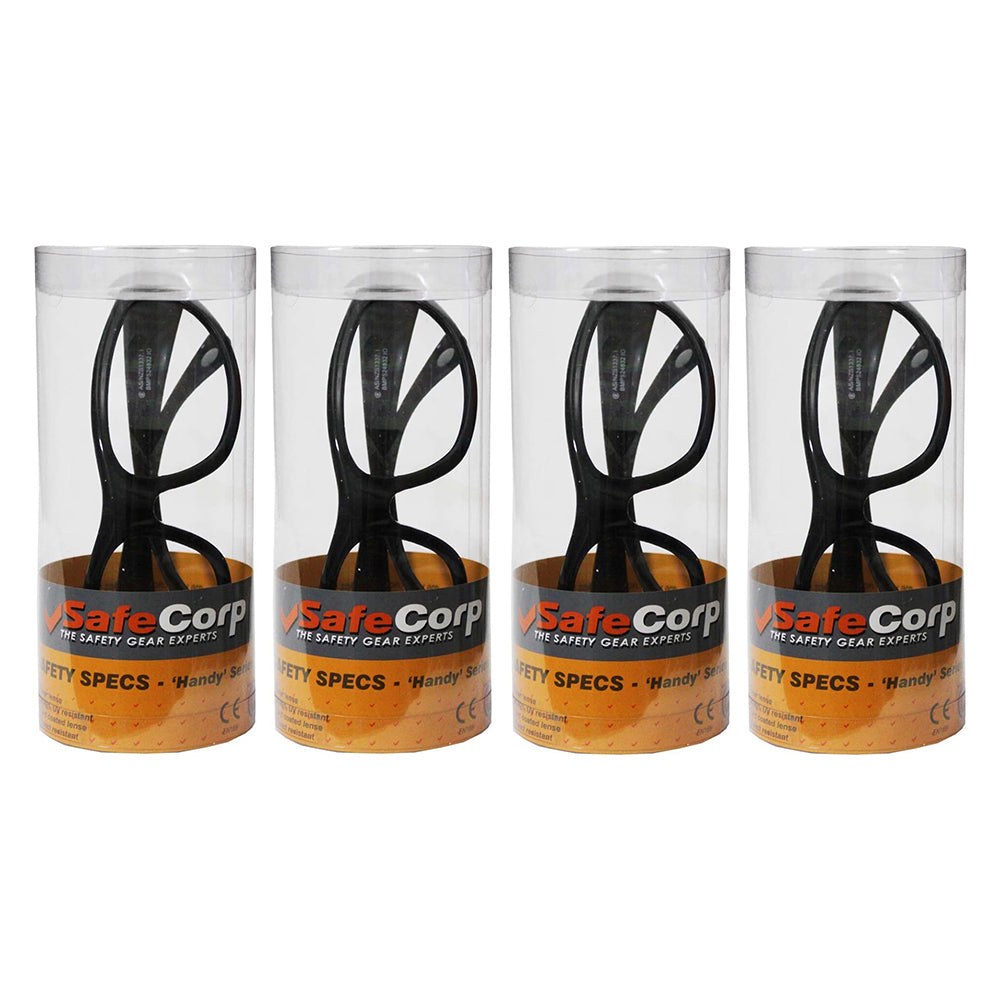 Safecorp PPE Safety Equipment Specs/Glasses Eyeware 'Handy' Series Clear (4 Pack)