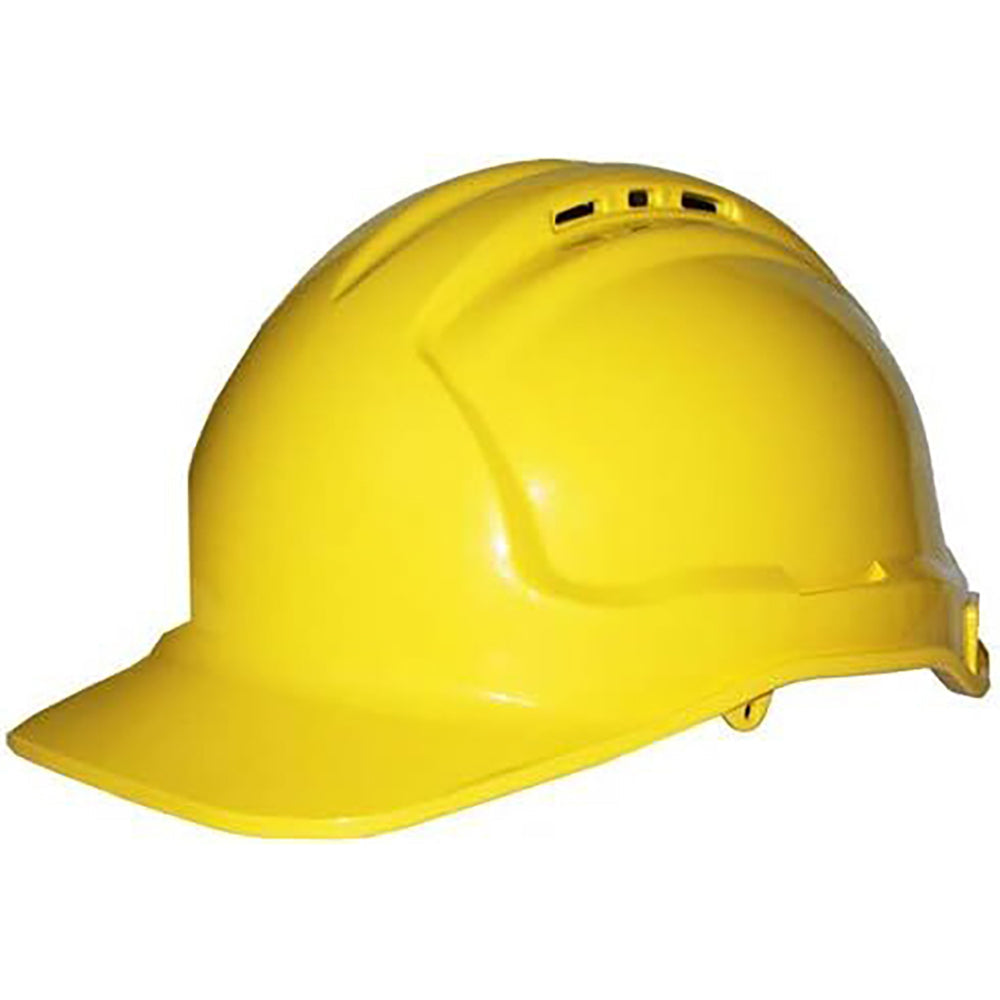 Safecorp PPE Safety Vented Protection Cap/Hard Hat With Web Harness Yellow