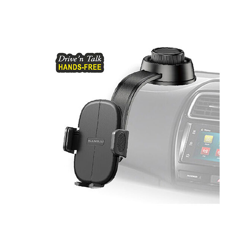 Sansai Black Universal Suction Mounted Car Phone Holder Adjustable Anti-Slip — image 2