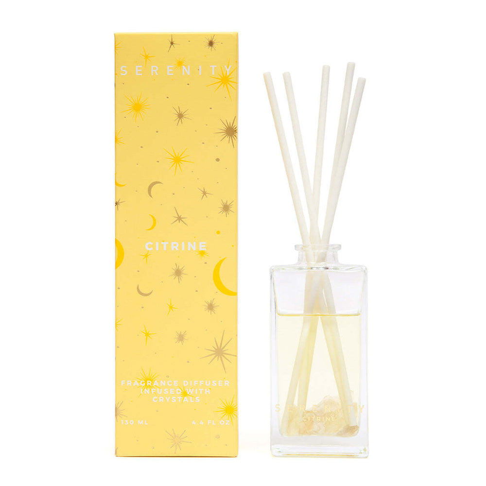 Serenity 130ml Reed Diffuser Scented Home Air Fragrance/Aroma Crystal Citrine