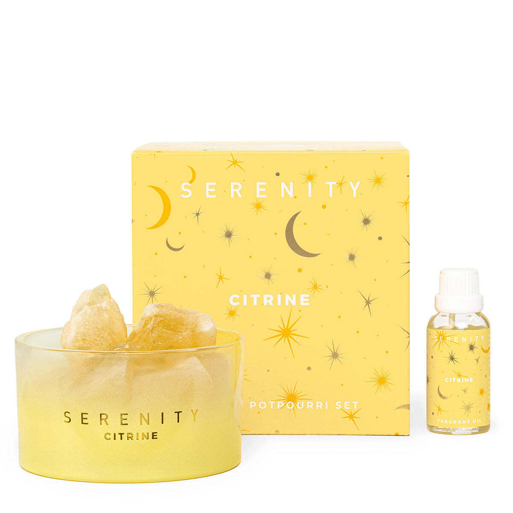 Serenity Crystal 50ml Potpourri & Oil Home Fragrance Set Energise & Citrine (3 Pieces)