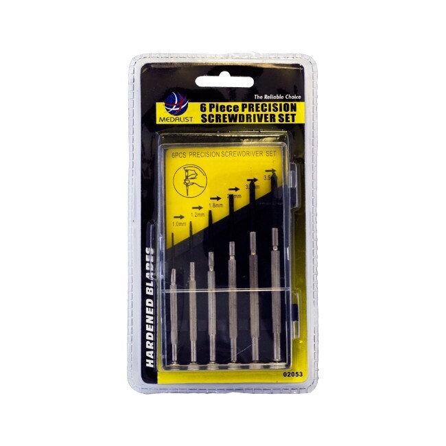 Medalist Jewellers Screwdriver Set Tool Kit w/ Hardened Blades/Case Black (6 Pieces)