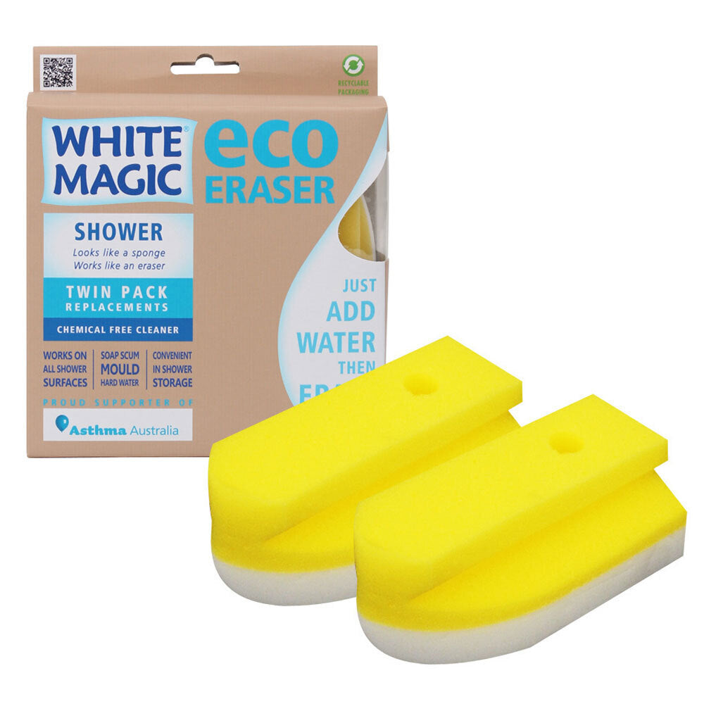White Magic Shower Eco Eraser 15cm Sponge Refill Replacement Surface Cleaner (2 Pieces) — image 2