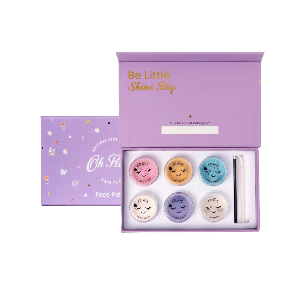 OH Flossy Magic Garden Kids Face Party Makeup Paint/Brush/Natural Primer Set (9 Pieces)