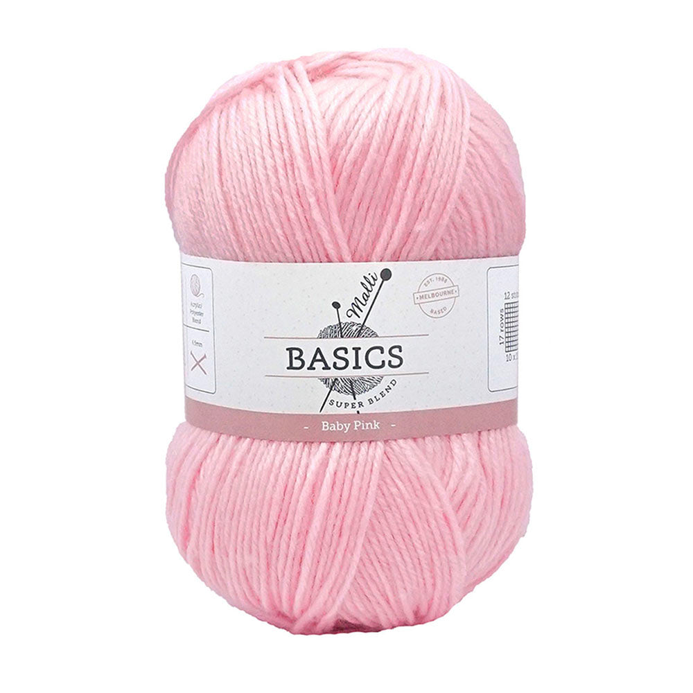 Malli Baby Pink Super Blend Basic 100g Knitting/Crochet Yarn Acrylic/Poly
