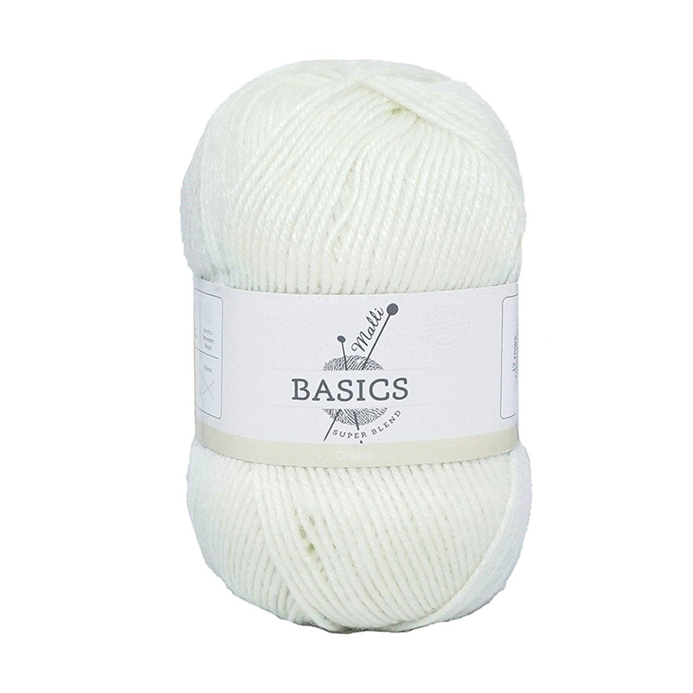Malli Cream Super Blend Basic 100g Knitting/Crochet Craft Yarn Acrylic/Poly