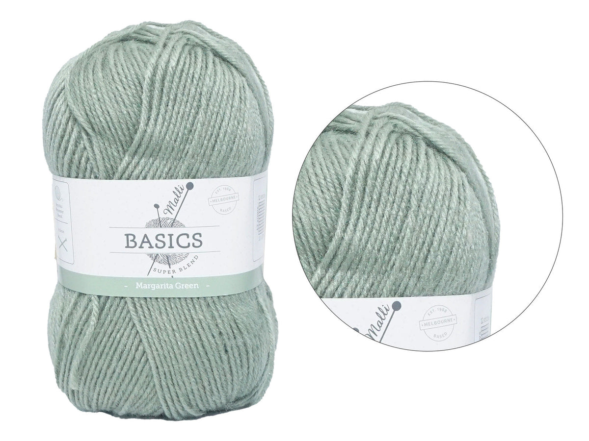 Malli Margarita Green Super Blend Basic 100g Knitting Yarn Acrylic/Poly — image 2