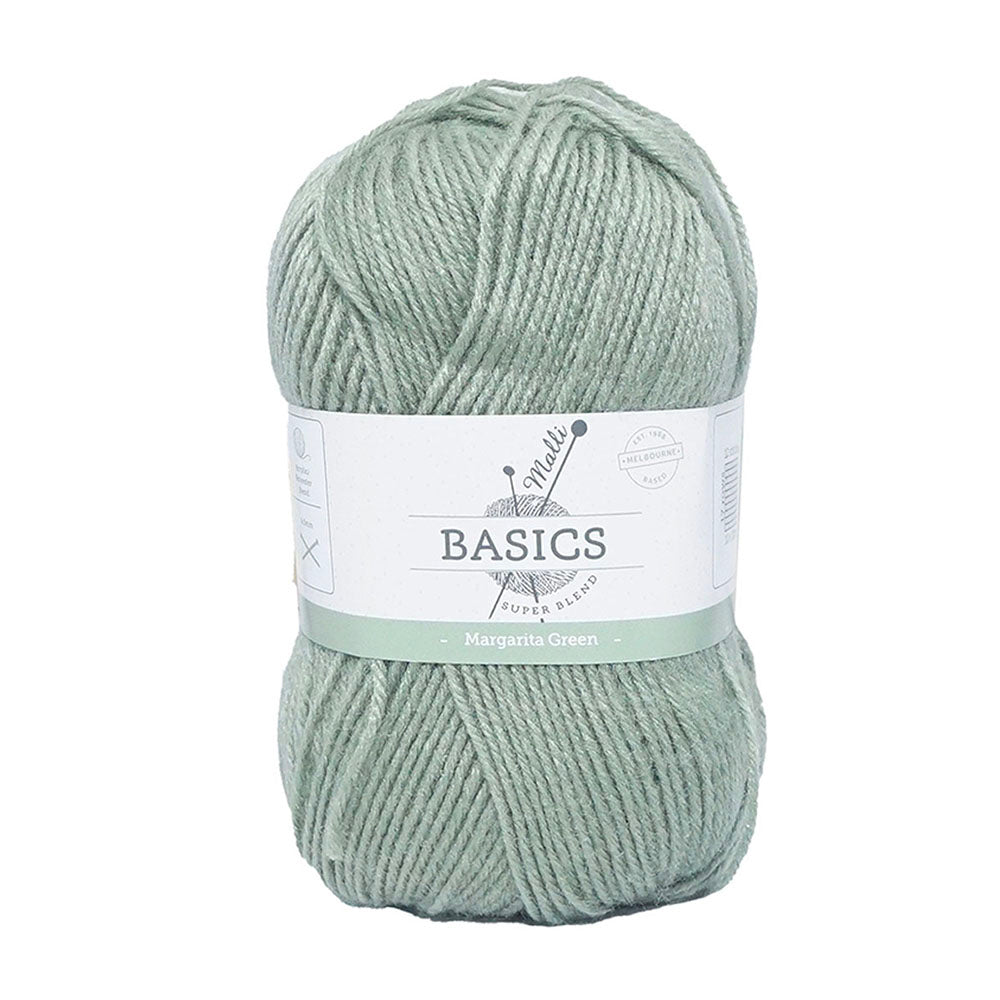 Malli Margarita Green Super Blend Basic 100g Knitting Yarn Acrylic/Poly