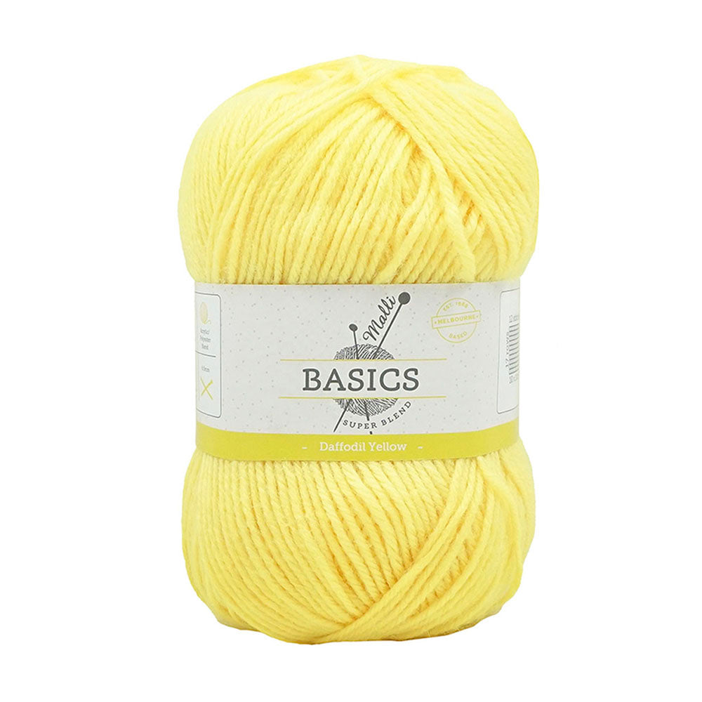 Malli Daffodil Yellow Super Blend Basic 100g Knitting Yarn Acrylic/Poly