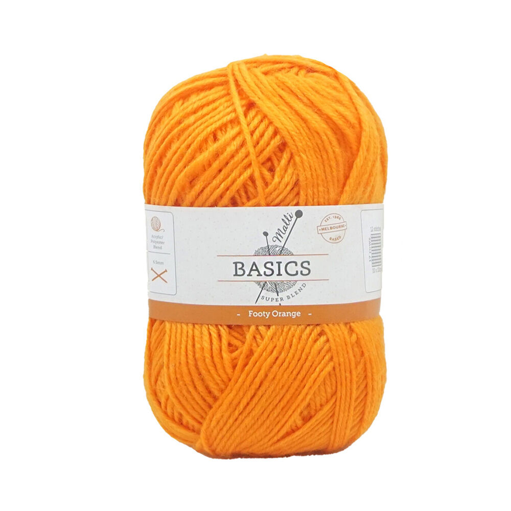 Malli 100g Footy Orange Super Blend Basic Knitting Crochet Yarn 8ply