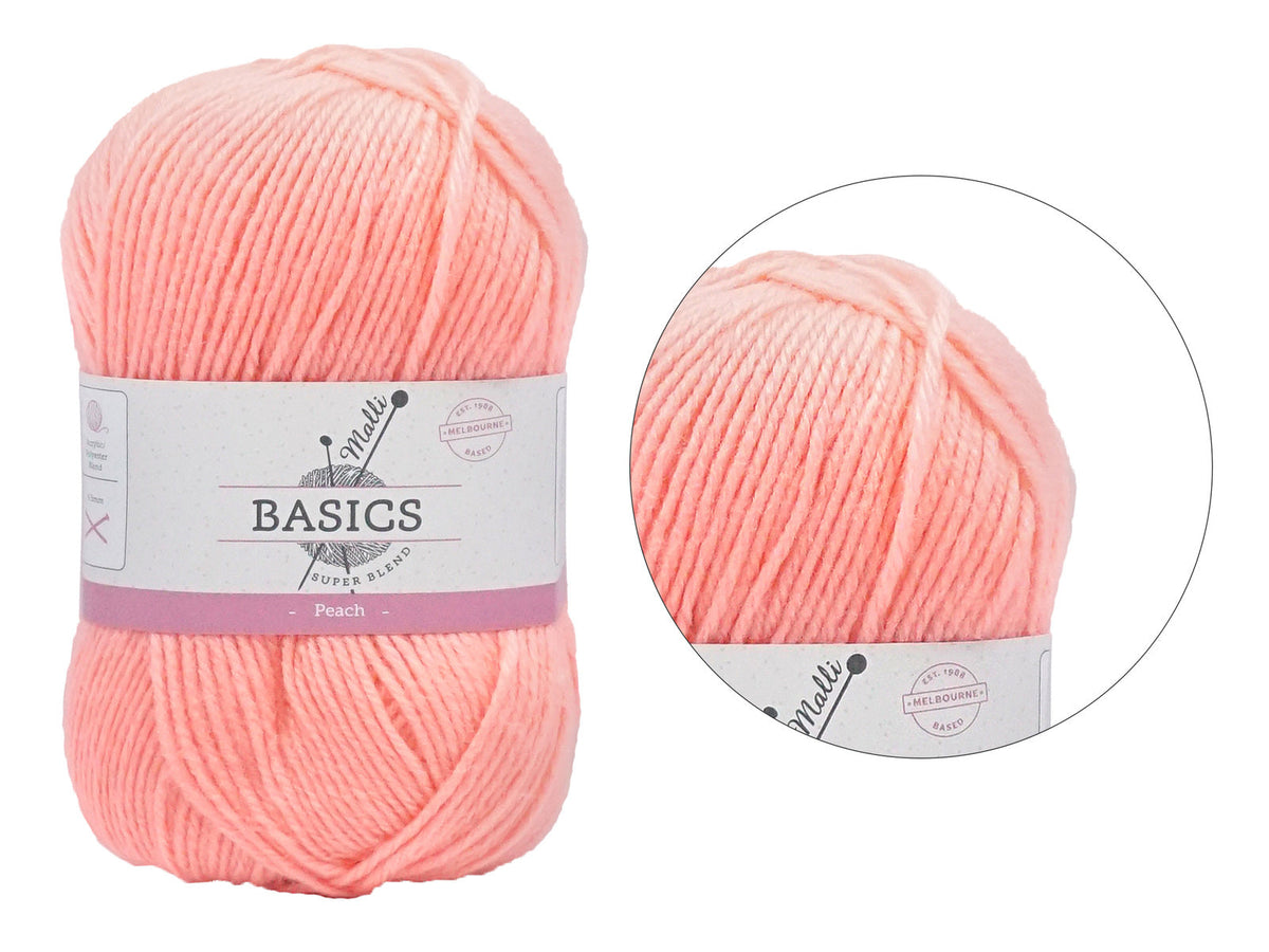 Malli Peach Super Blend Basic 100g Knitting/Crochet Craft Yarn Acrylic/Poly — image 2