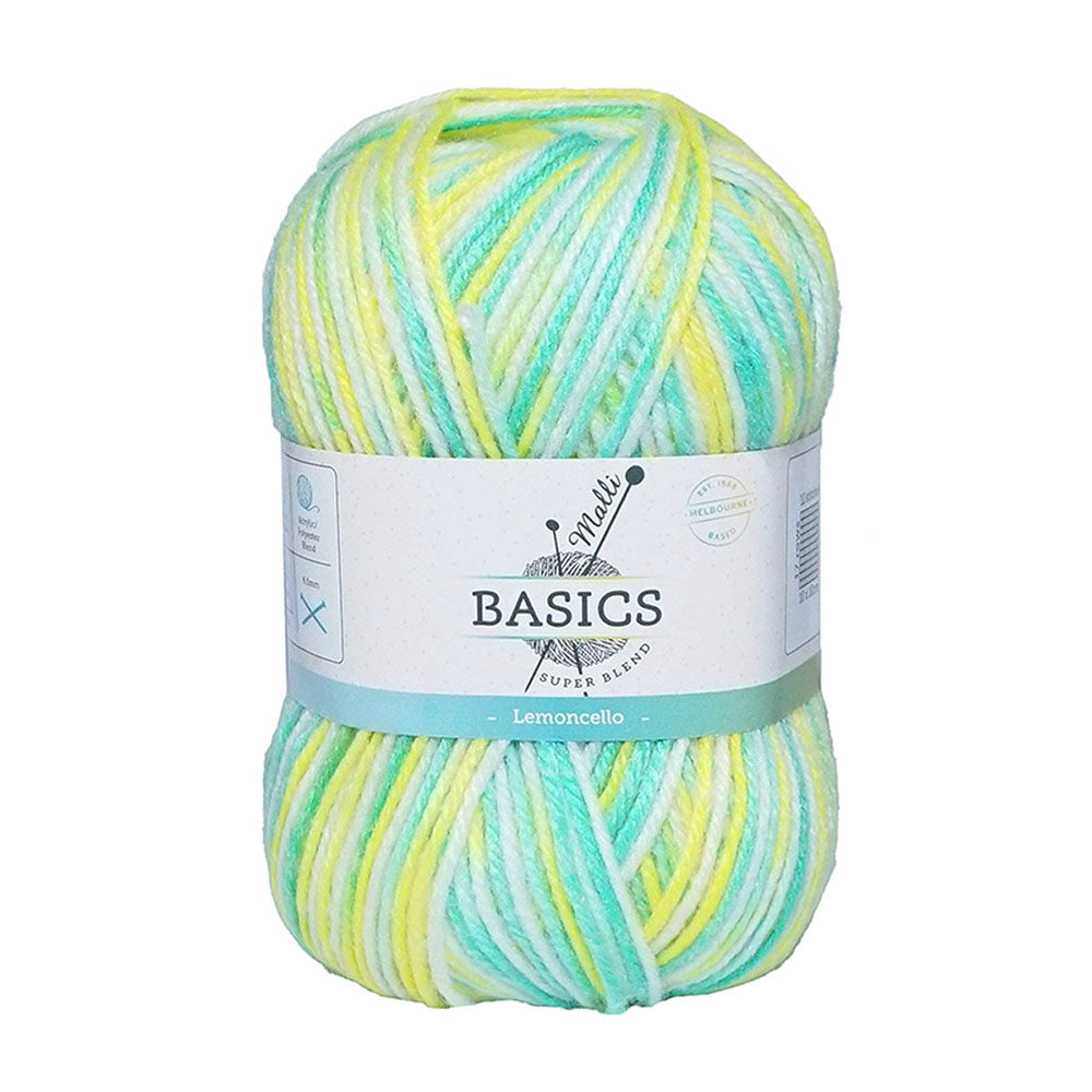 Malli 100g Super Blend Basic Poly/Acrylic Lemoncello Multi Colour Yarn